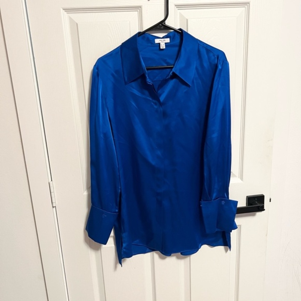 Reiss Haley Silk Button-Front Blouse
